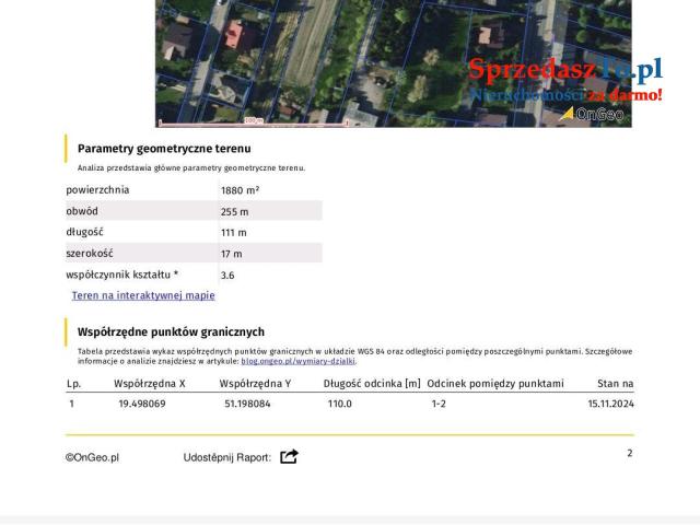 Działka budowlana Kamieńsk