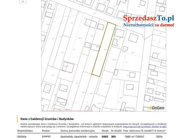 Działka budowlana Kamieńsk