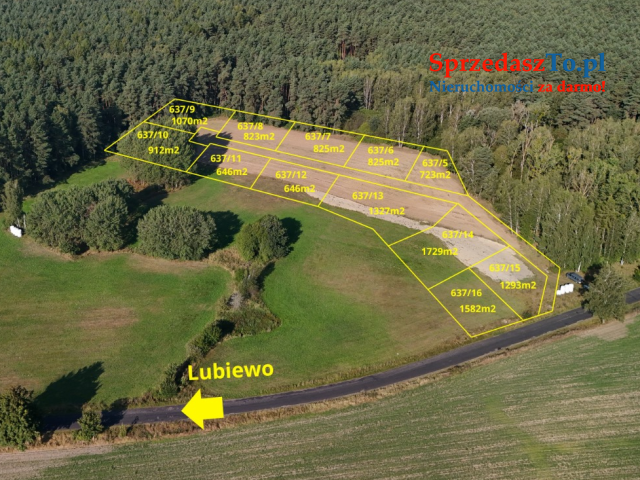 Działki budowlane przy lesie, 3km od jeziora 1,5h do Gdańska, 40min do Bydgoszczy