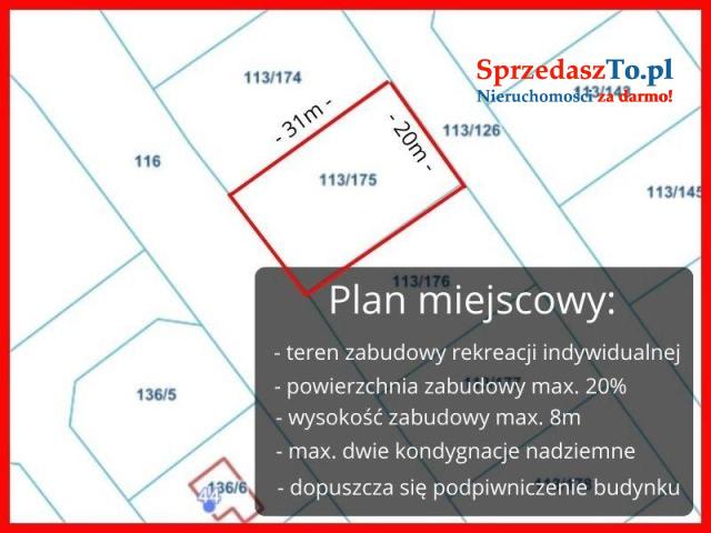 Działka rekreacyjna/MPZP, w+e+ks, 200m do jeziora, godzinę drogi od Trójmiasta