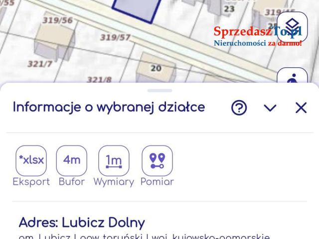 Działka budowlana Lubicz Dolny uzbrojona