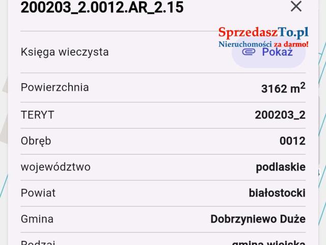 Dzialka Bohdan z warunkami zabudowy