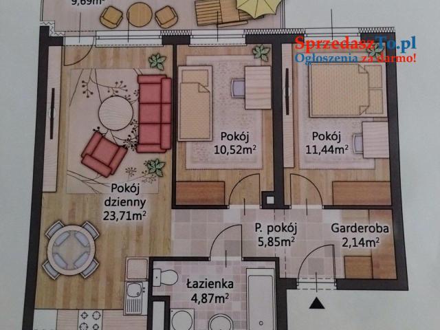 Mieszkanie 3 pokojowe ul. Jana Pawła II (Słoneczne Tarasy )