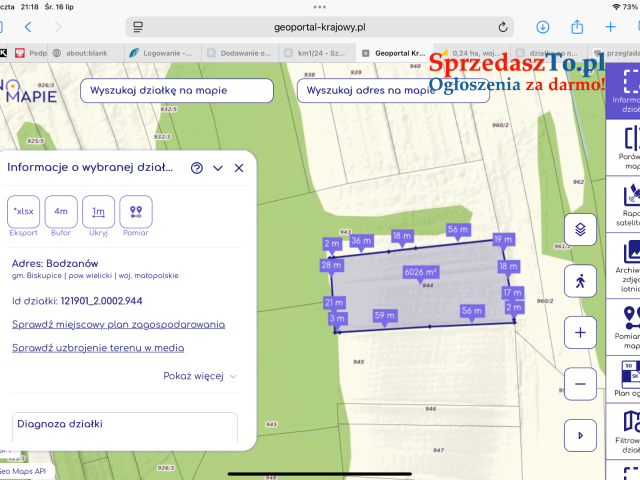 Działka inwestycyjna Bodzanów