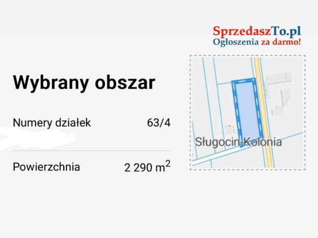 Działka budowlana 2290 m² – Kolonia Sługocin, gm. Lądek