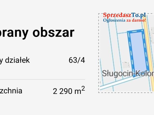 Działka budowlana 2290 m² – Kolonia Sługocin, gm. Lądek