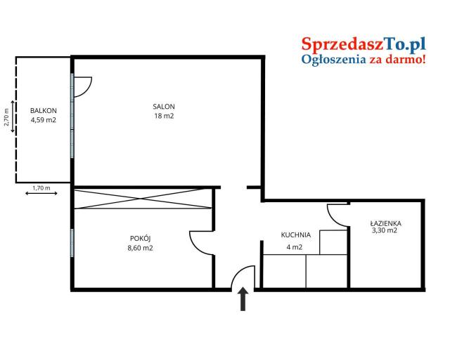 Mieszkanie 2 pok. z balkonem 38m2 - 6