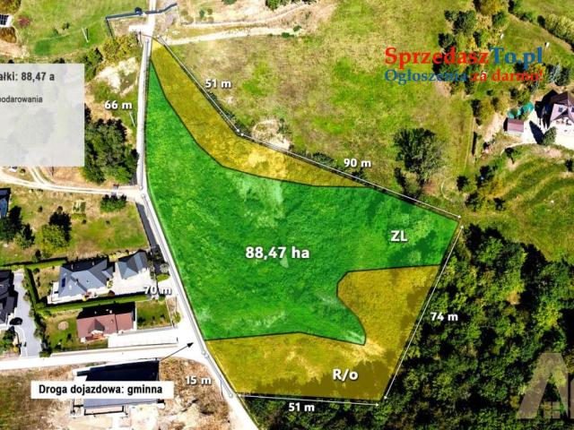 Działka rolna 88,47 ar