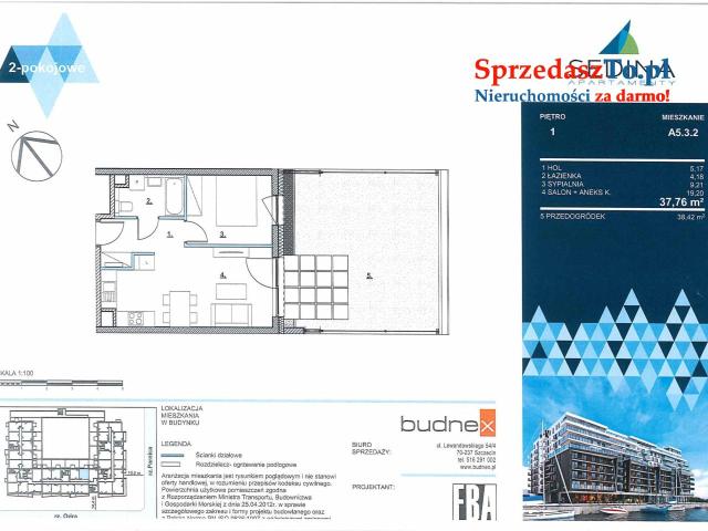 Mieszkanie w stanie deweloperskim przy pięknej marinie "Sedina nad Odrą"