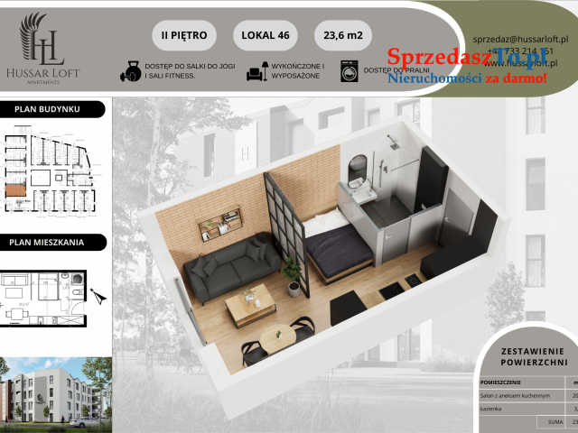 Apartament inwestycyjny pod wynajem "Hussar Loft"