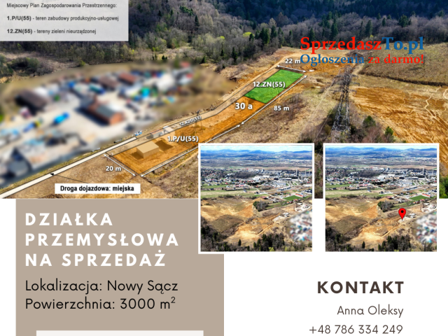 Działka przemysłowa 30a -Nowy Sącz ul. Zakładników