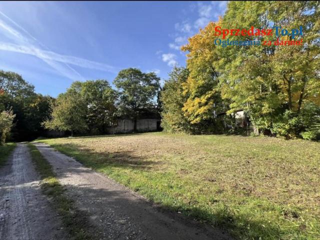 Działka budowlana usługowa 2178 mkw. przy lesie na końcu wsi