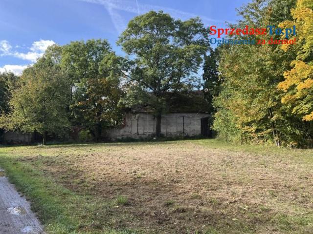 Działka budowlana usługowa 2178 mkw. przy lesie na końcu wsi