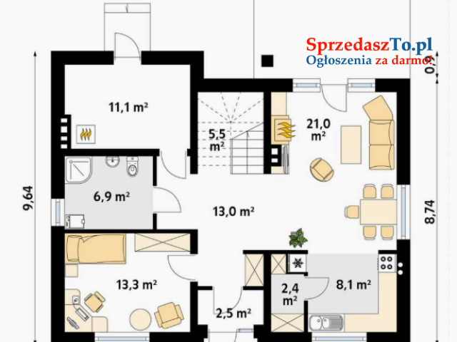 Dom w budowie. Stan surowy, zamknięty - Święciec, gm. Kramsk - 21