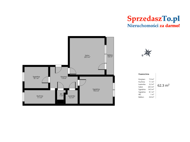 Trzypokojowe mieszkanie na WIdzewie - 14